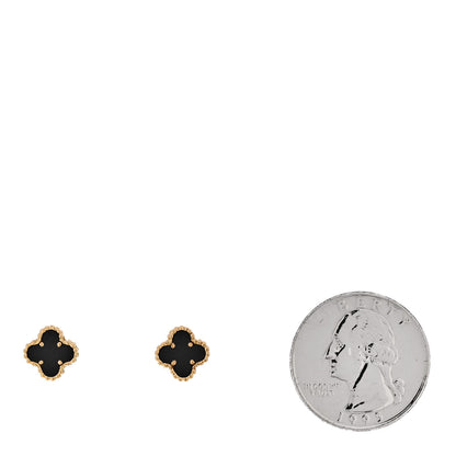 Van Cleef & Arpels VAN CLEEF & ARPELS 18K Yellow Gold Black Onyx Sweet Alhambra Earrings 2 of 4
