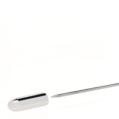 Hermes Lacquered Palladium Clou De Coeur Hat Pin White 3 of 3