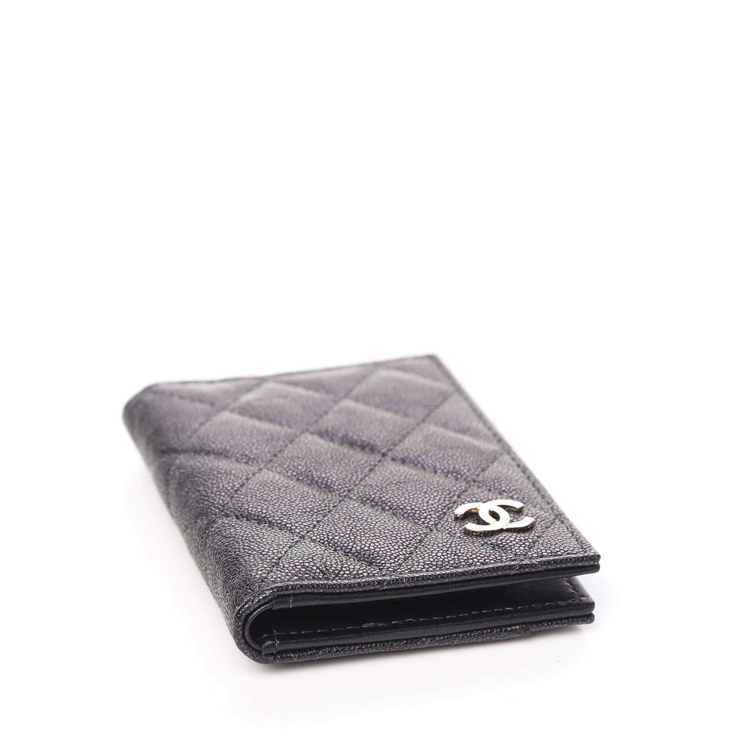 Chanel Iridescent Caviar Quilted Card Holder Wallet Black 3 of 7