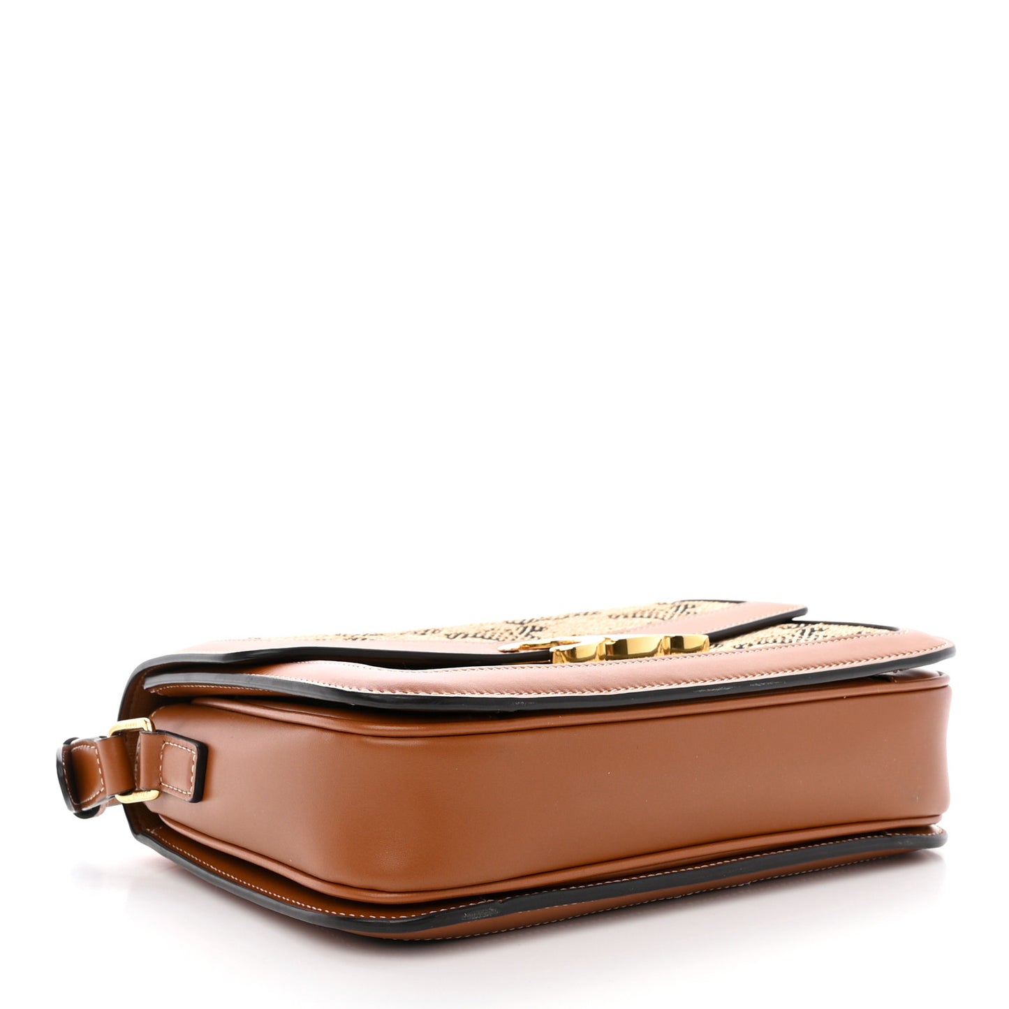 Raffia Jacquard Calfskin Medium Triomphe Natural Tan
