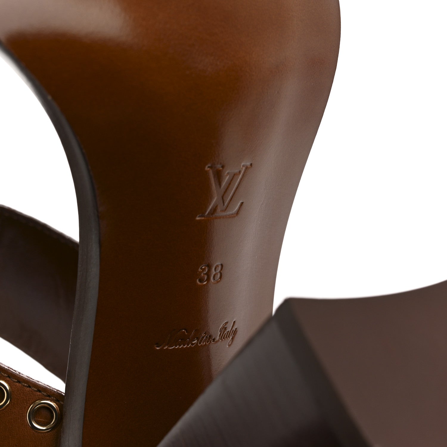 Louis Vuitton Calfskin Monogram Passenger Sandals 38 Cognac 8 of 10