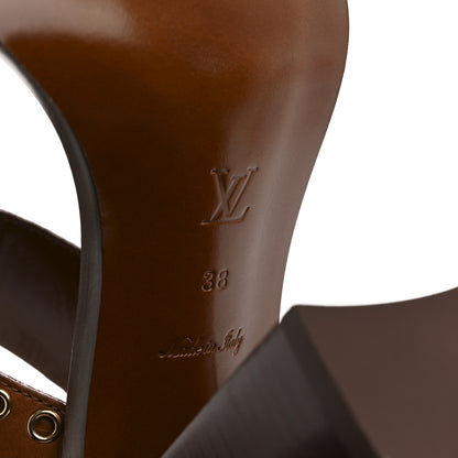 Louis Vuitton Calfskin Monogram Passenger Sandals 38 Cognac 8 of 10