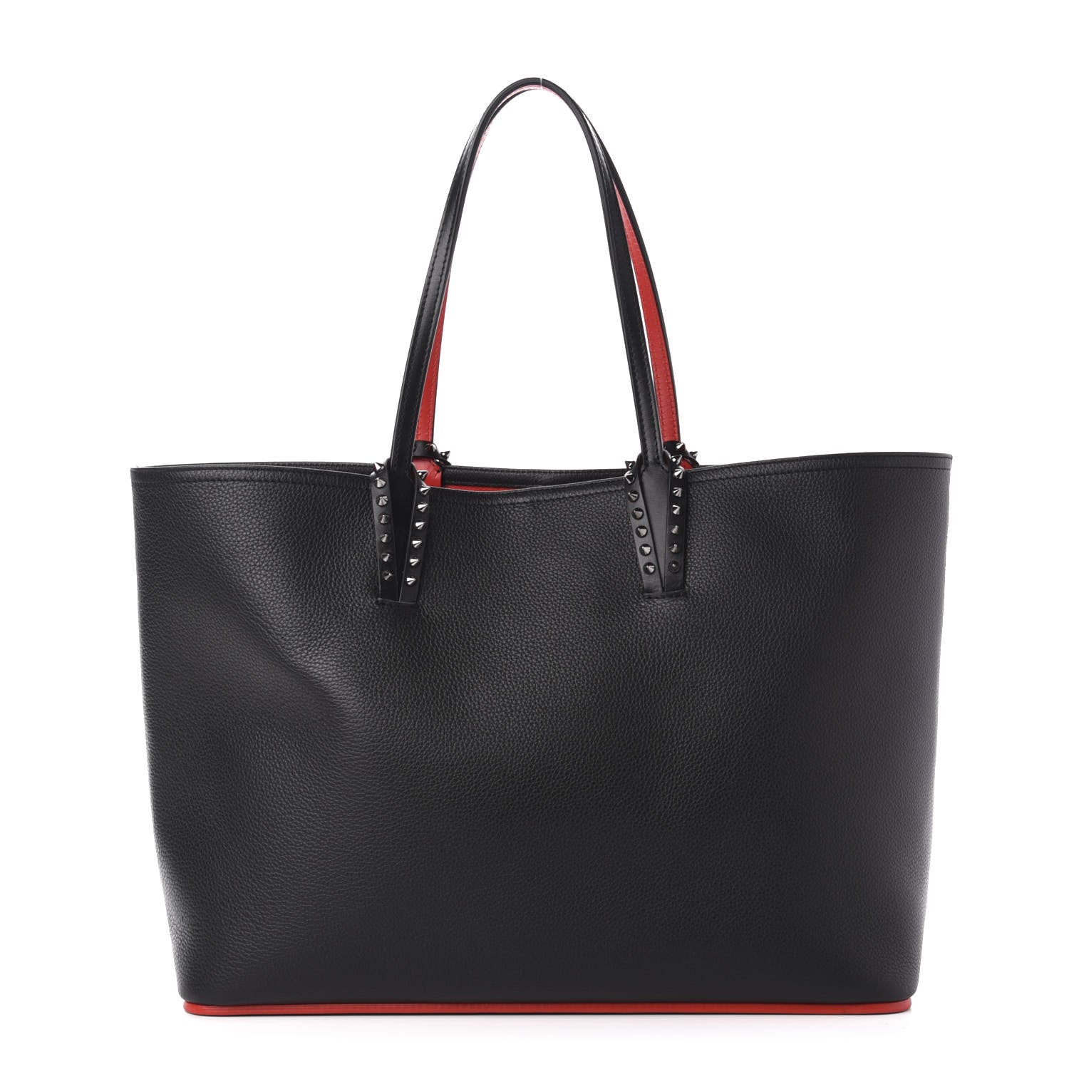 Christian Louboutin Calfskin Spikes East West Cabata Tote Black 3 of 13