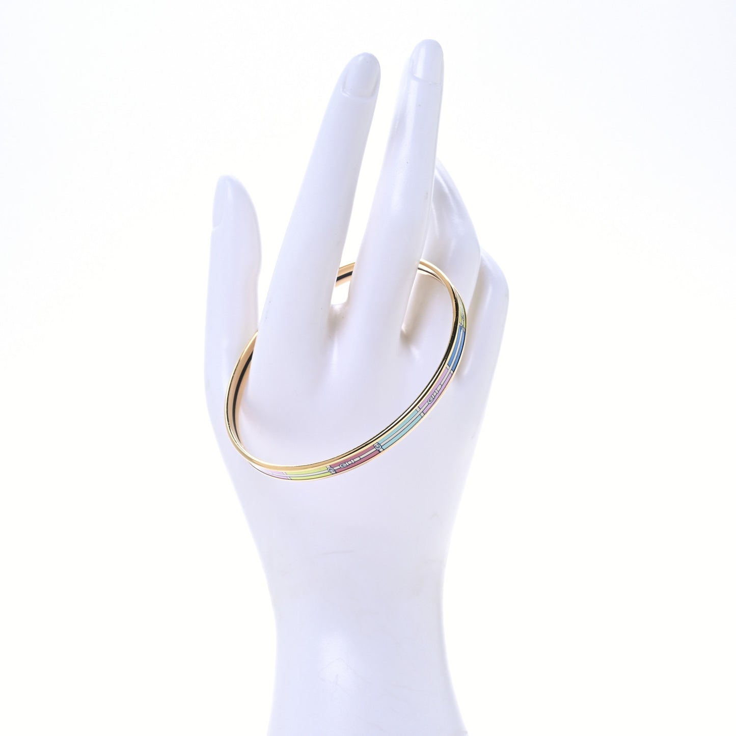 Enamel Printed Couvertures Et Tenues De Jour Narrow Bracelet 70 Bleu Pink Multicolor