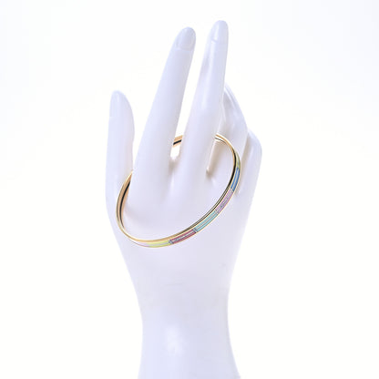 Hermes Enamel Printed Couvertures Et Tenues De Jour Narrow Bracelet 70 Bleu Pink Multicolor 2 of 6