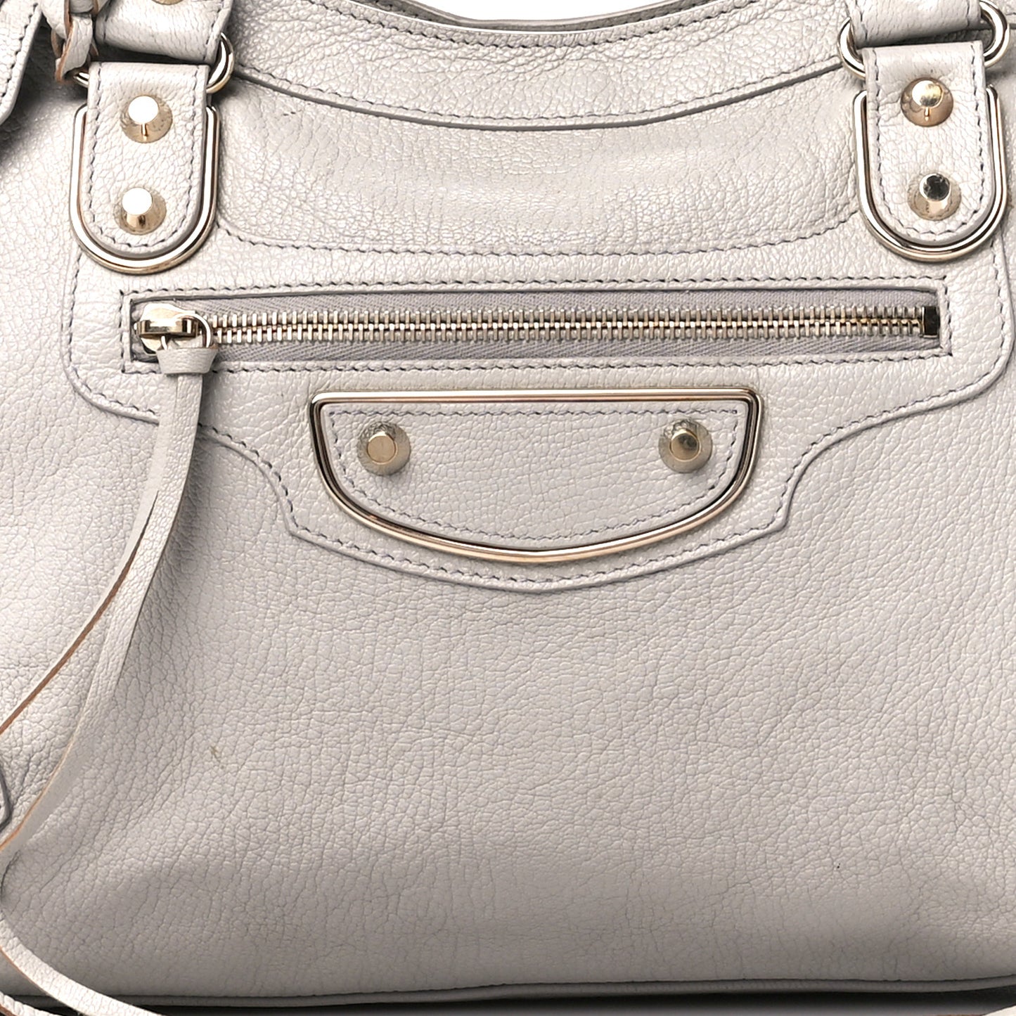 Chevre Gold Metallic Edge Hardware City Gris Perle