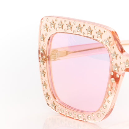 Gucci Crystal Square Frame Sunglasses GG0148S Pink 7 of 8