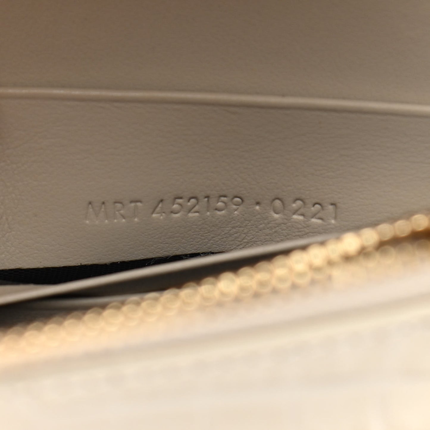 Calfskin Crocodile Embossed Kate Monogram Tassel Chain Wallet Vintage White