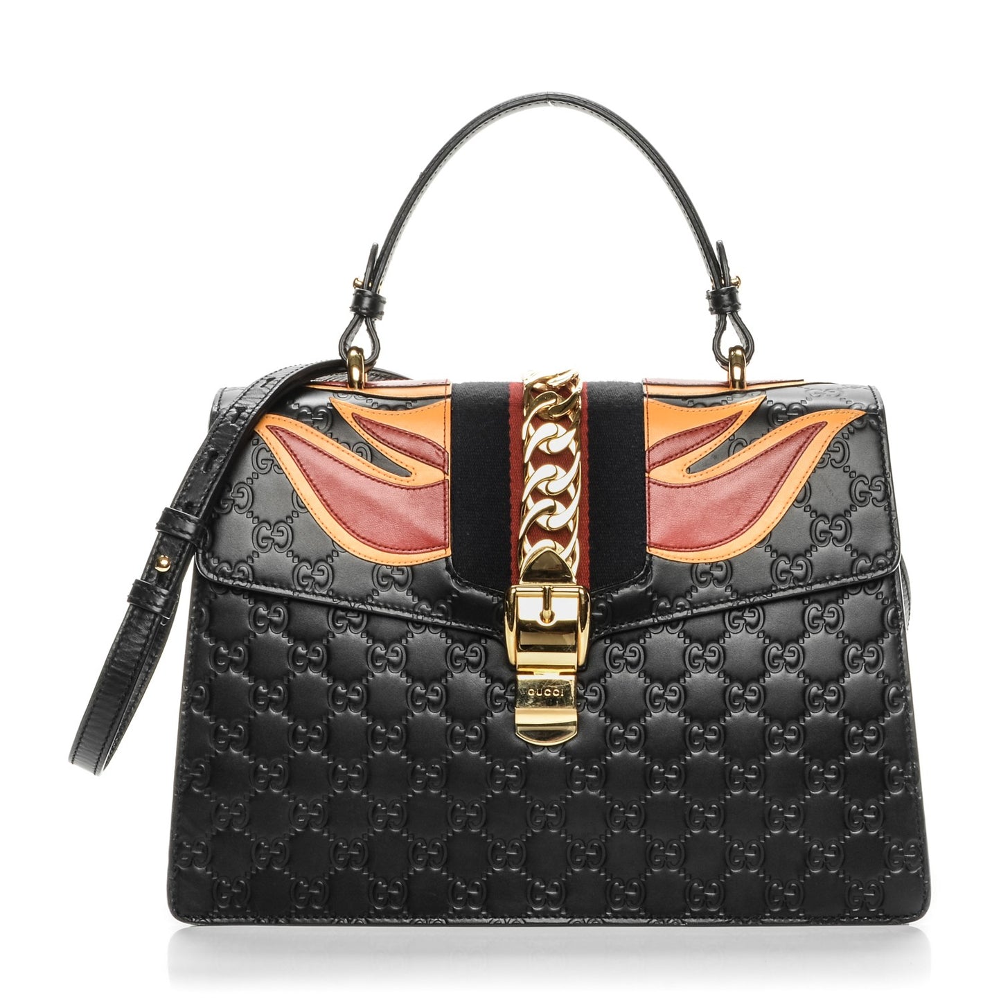 Guccissima Signature Medium Sylvie Top Handle Bag Black