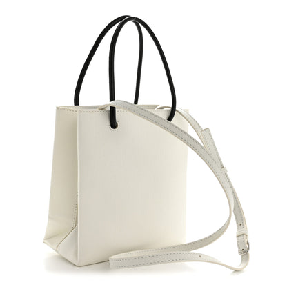 Balenciaga Squared Calfskin Logo North South Shopper Tote XXS White 3 of 15