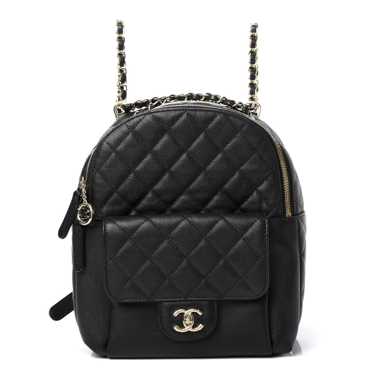 Chanel Caviar Quilted Medium Zip Around Backpack Black 1 of 10