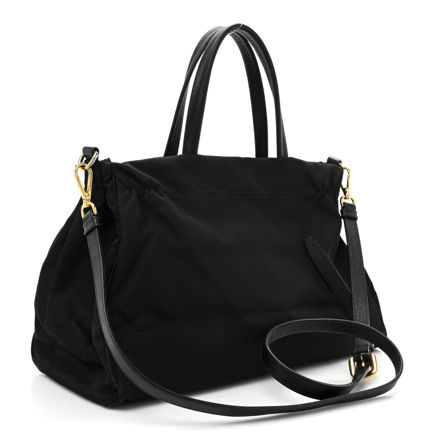 Prada Tessuto Nylon Saffiano Shopping Tote Black 3 of 13
