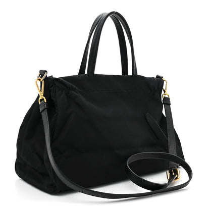 Prada Tessuto Nylon Saffiano Shopping Tote Black 3 of 13