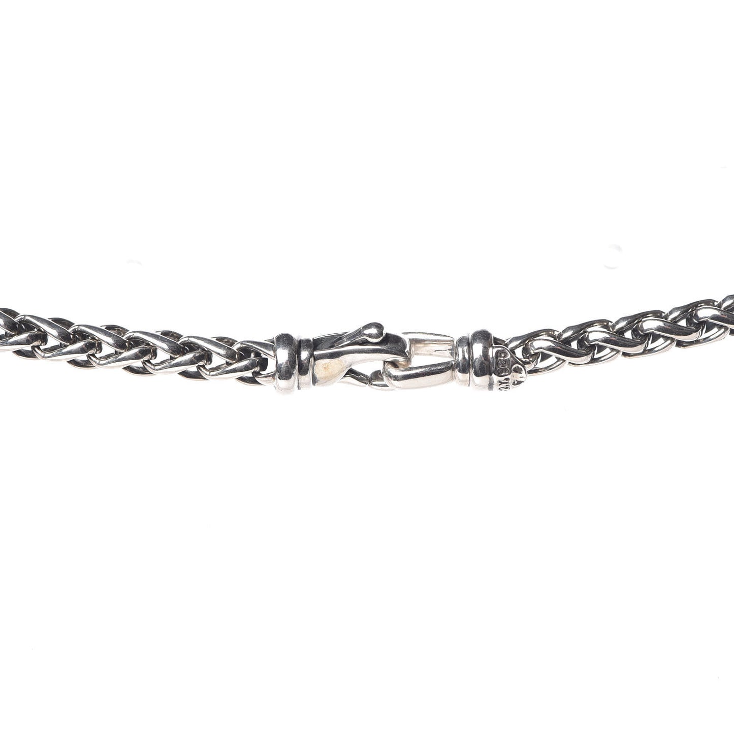 Sterling Silver Diamond Quatrefoil Lariat Wheat Chain Necklace