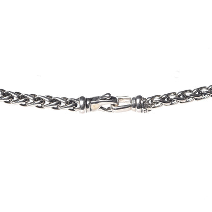 David Yurman Sterling Silver Diamond Quatrefoil Lariat Wheat Chain Necklace 5 of 6
