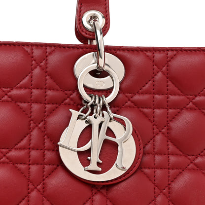 Christian Dior Lambskin Cannage Large Lady Dior Red 8 of 18
