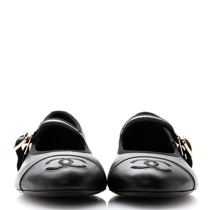 Chanel Lambskin Mary Jane Flats 38 Black 2 of 10