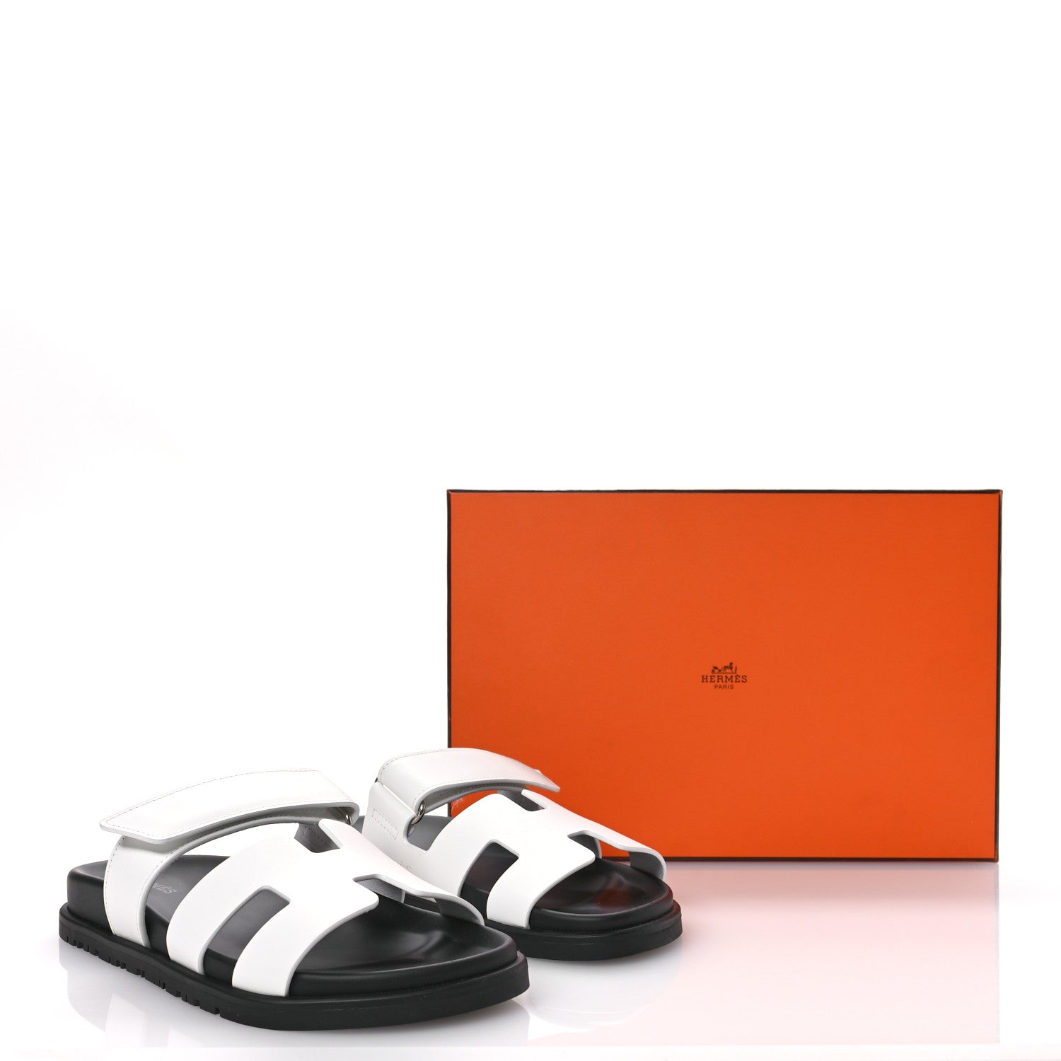 Hermes Calfskin Womens Chypre Sandals 36.5 White 9 of 9