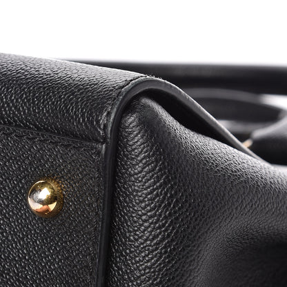 Burberry Soft Grain Calfskin Small Buckle Tote Black 13 of 14