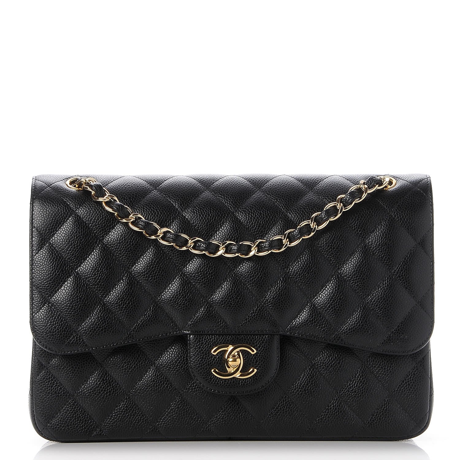 Chanel Caviar Quilted Jumbo Double Flap Black 1 of 9