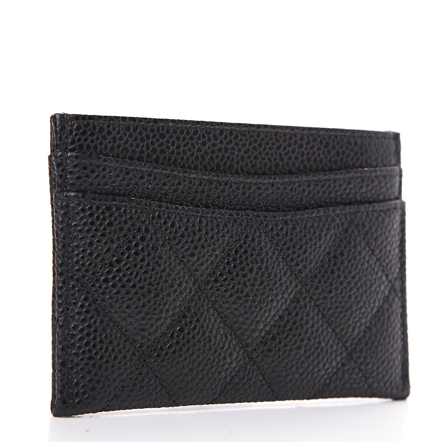 Caviar Quilted Card Holder Black