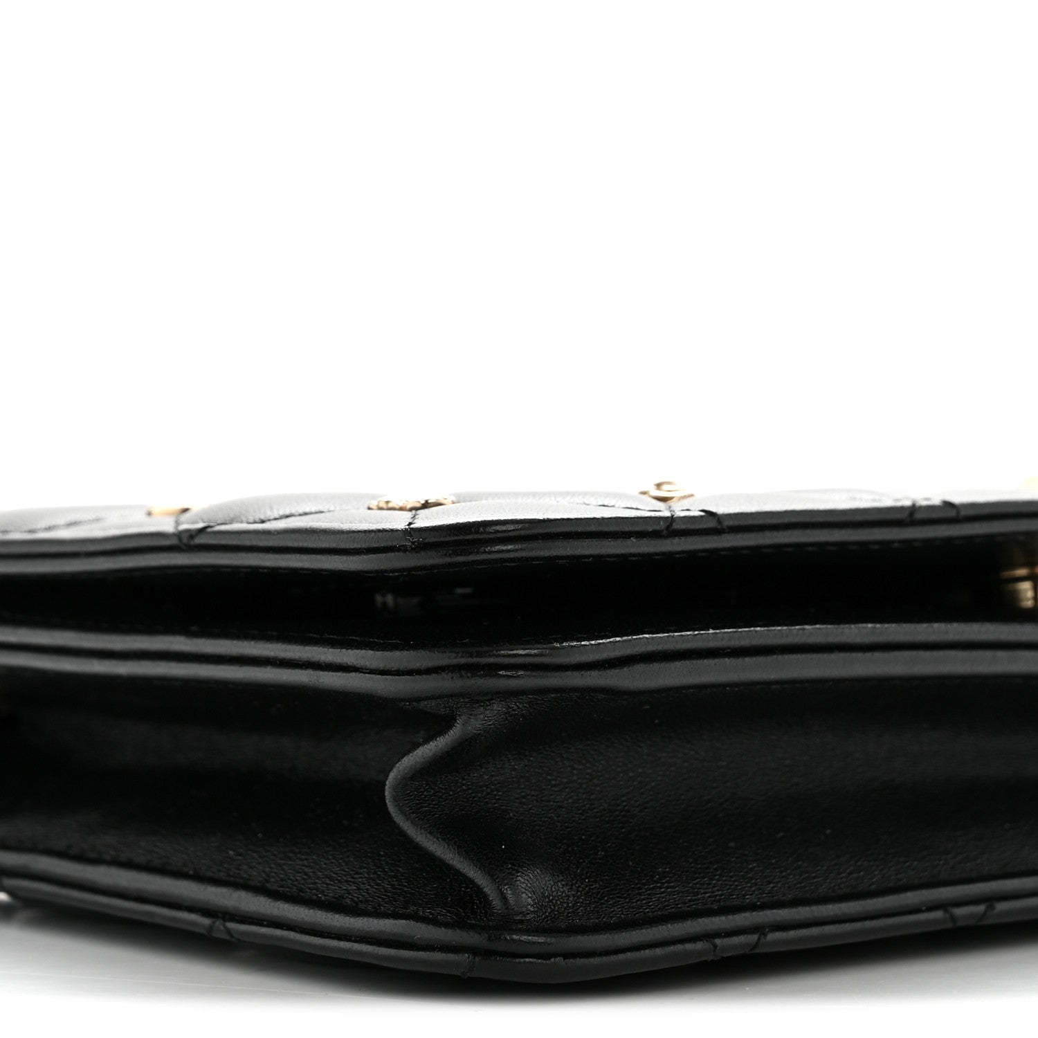 Chanel Lambskin Quilted All About Chanel Charm Wallet On Chain WOC Black 10 of 13