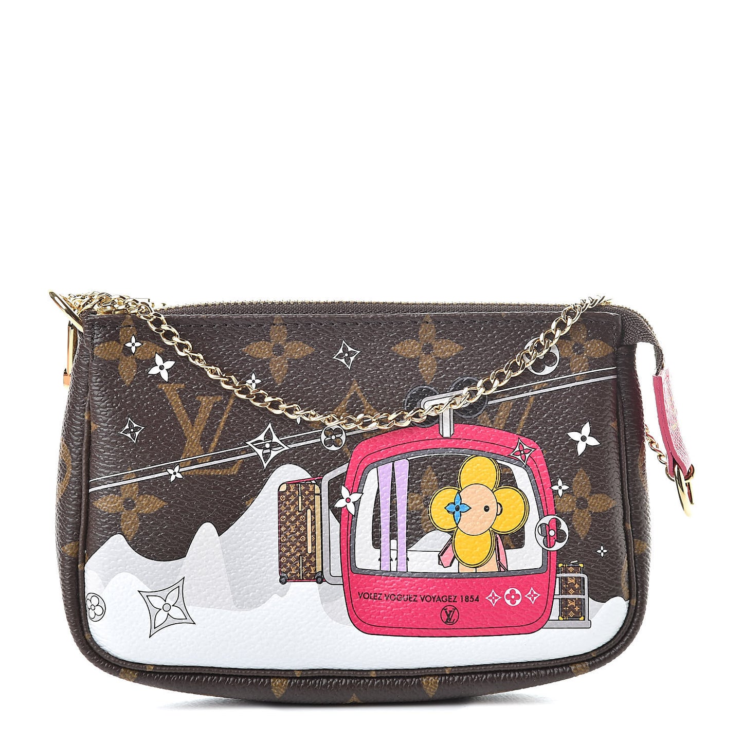 Monogram 2019 Christmas Animation Mini Courchevel Pochette Accessories Fuchsia