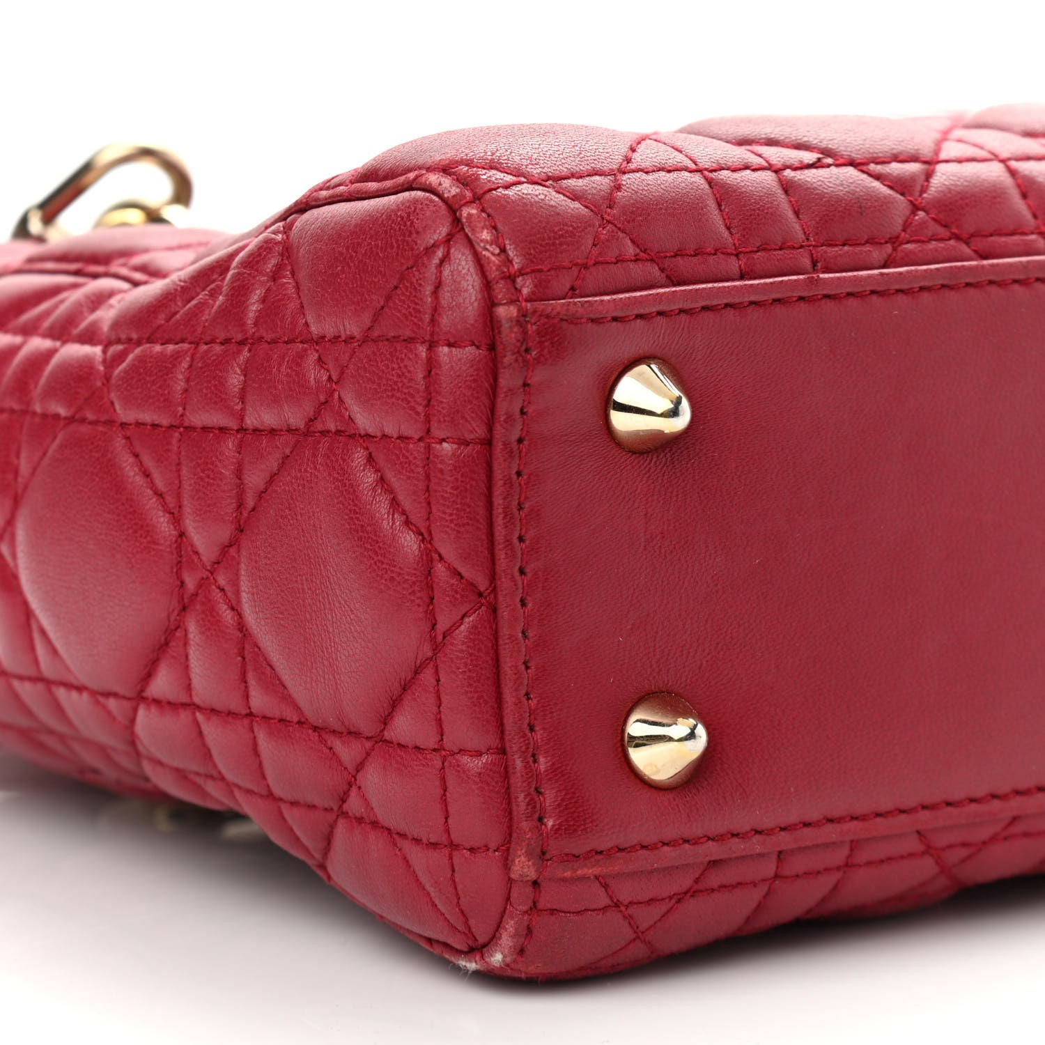 Christian Dior Lambskin Cannage Small Lucky Badges My Lady Dior Red 9 of 21