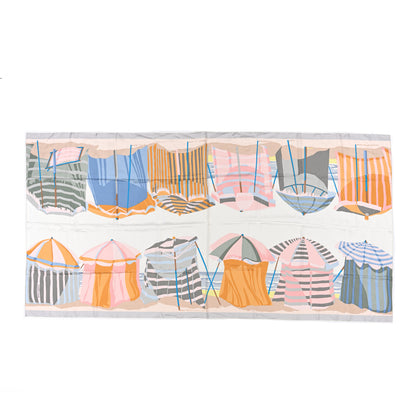 Hermes Silk Charmes Des Plages Normandes Scarf 90 White Bleu Glacier 1 of 3