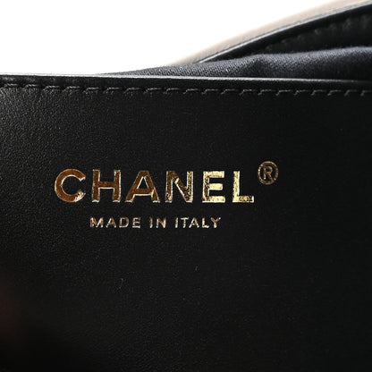 Chanel Braided Raffia Calfskin Small Chanel 25 Handbag Black White 6 of 11