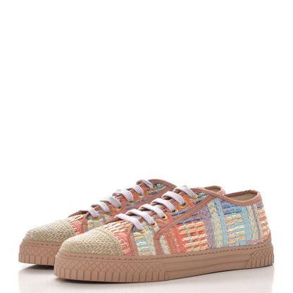 Chanel Tweed Low Top Sneakers 38 Multicolor Beige 2 of 11