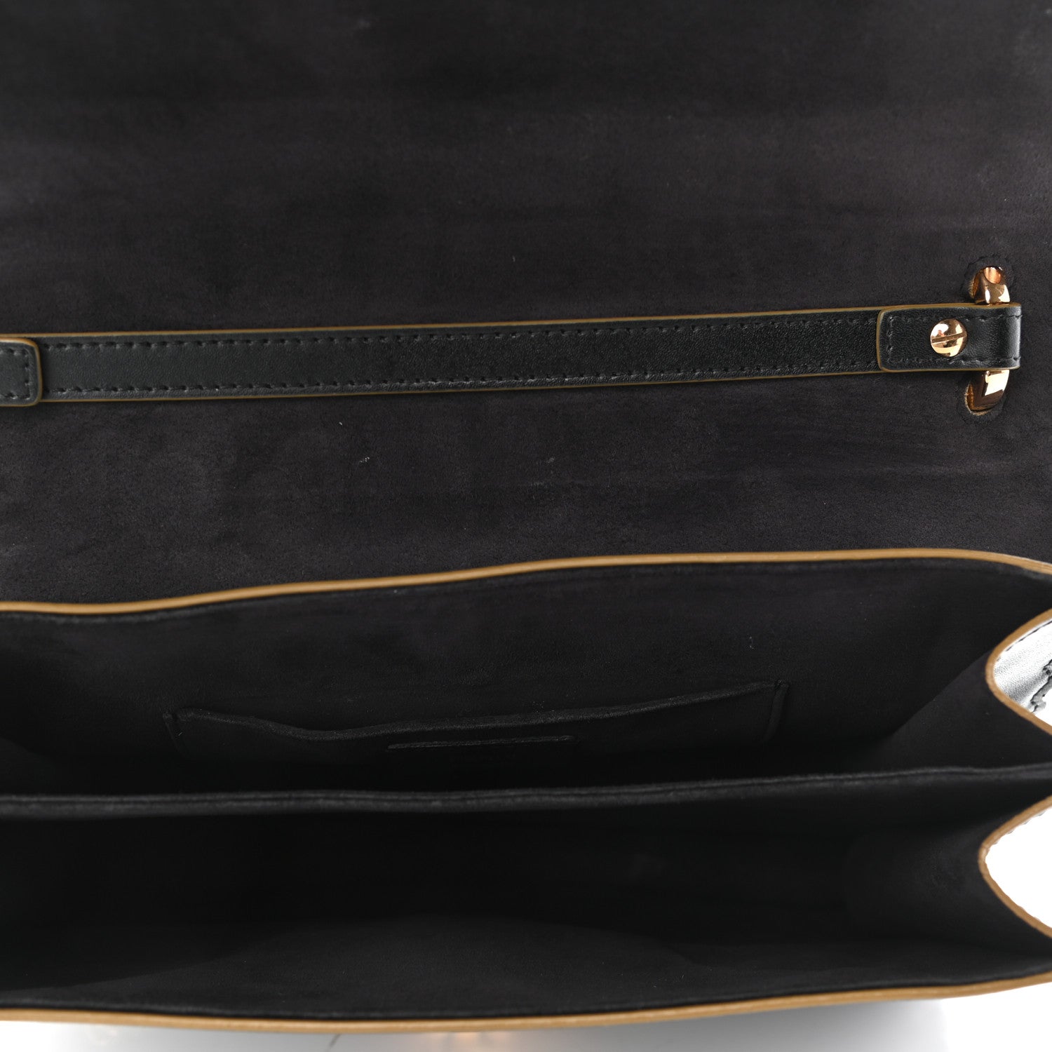 Fendi Vitello Liberty Scalloped Studded Kan I Shoulder Bag Black 5 of 10
