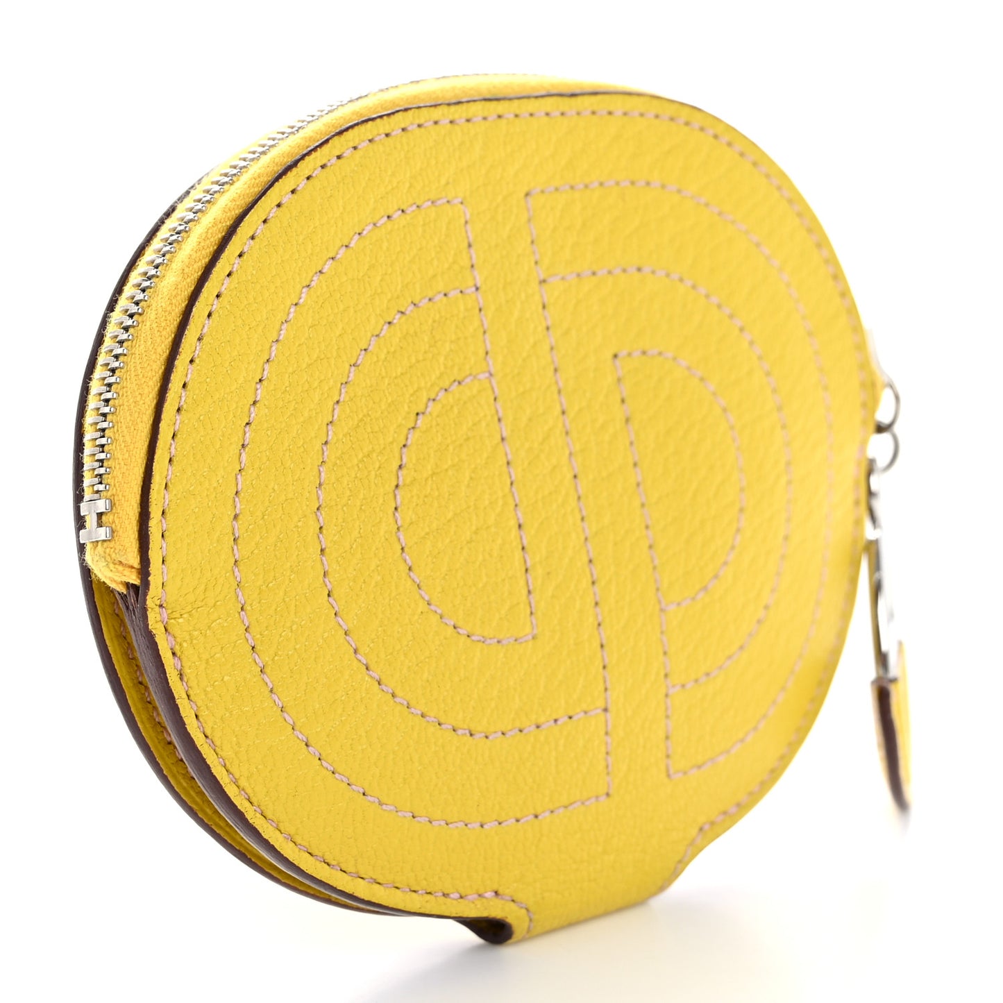 Chevre Mysore Mini In-The-Loop Card Holder Jaune De Naples