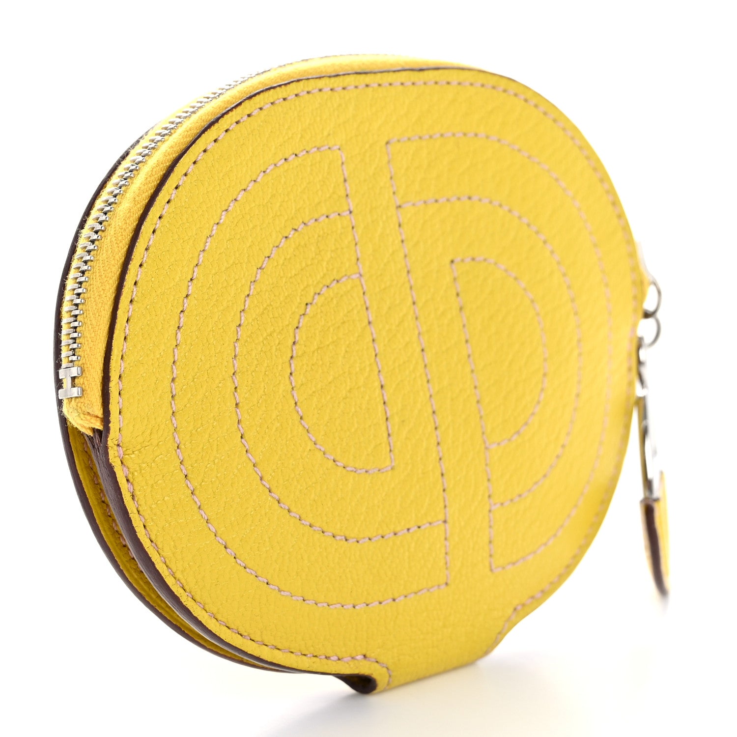 Hermes Chevre Mysore Mini In-The-Loop Card Holder Jaune De Naples 3 of 11