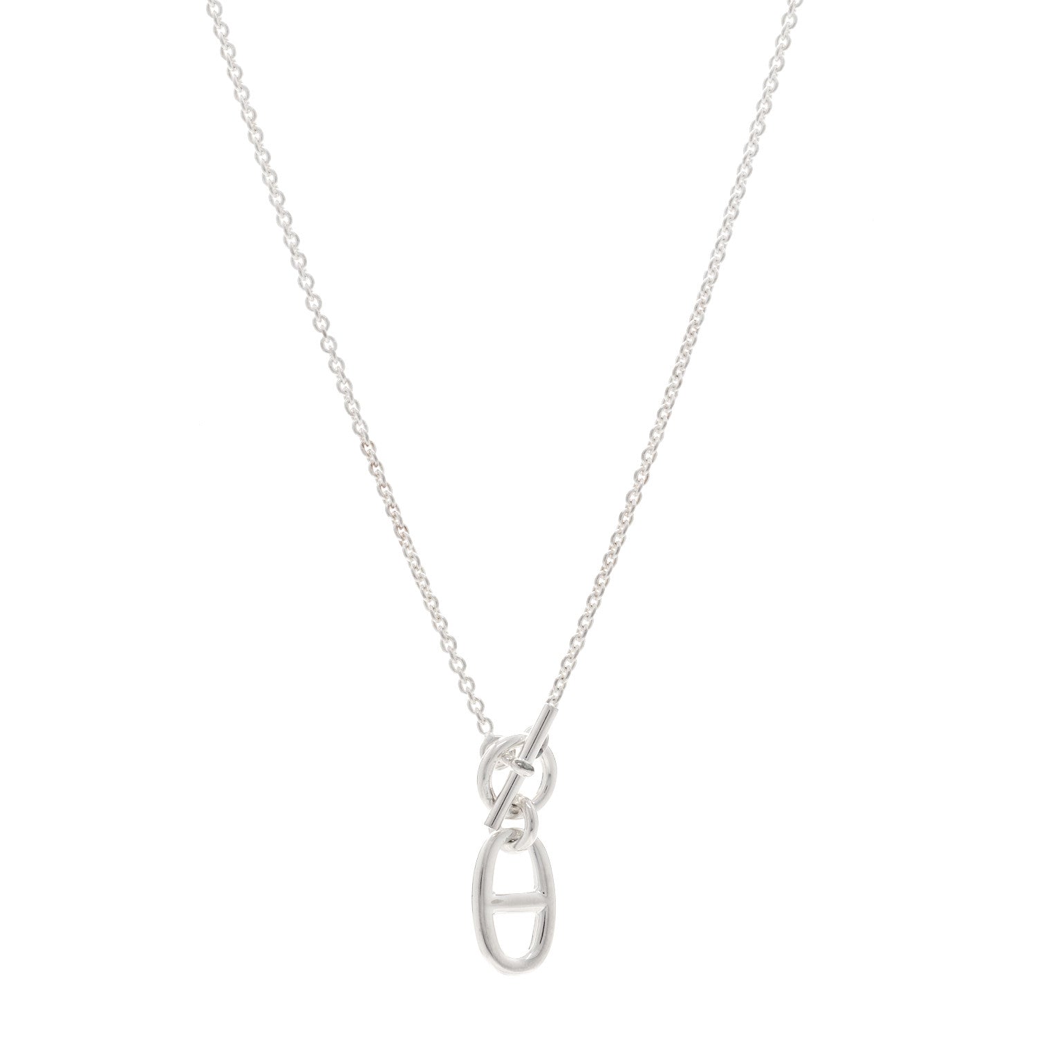 Hermes Sterling Silver Amulette Chaine d'Ancre Necklace 1 of 5