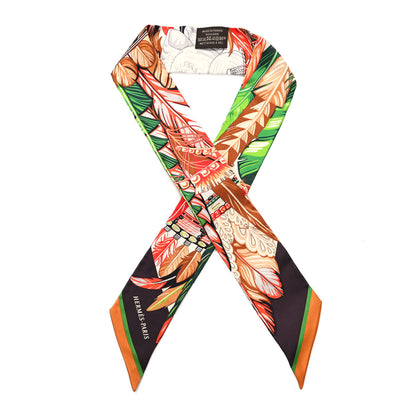 Hermes Silk La Danse Pacifique Twilly Vert Vif Corail 1 of 4