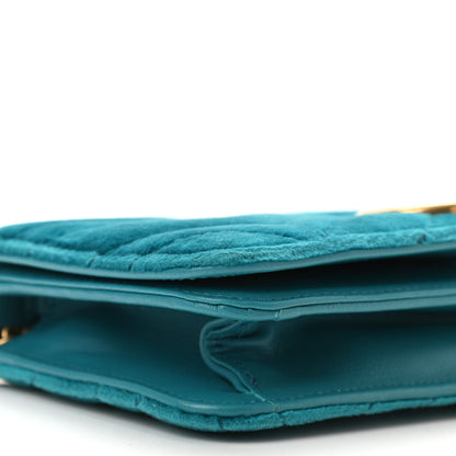 Gucci Velvet Matelasse GG Marmont Mini Bag Pavone Cyan 8 of 9
