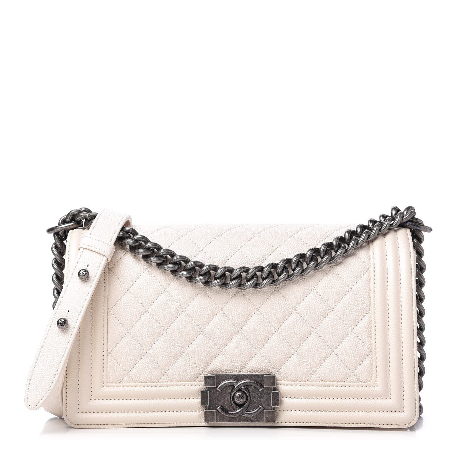 Chanel Caviar Quilted Medium Boy Flap Ivory 1 of 10