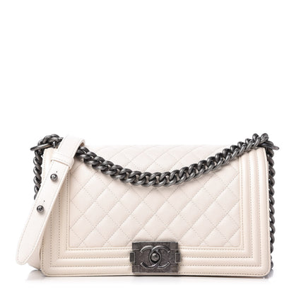 Chanel Caviar Quilted Medium Boy Flap Ivory 1 of 10
