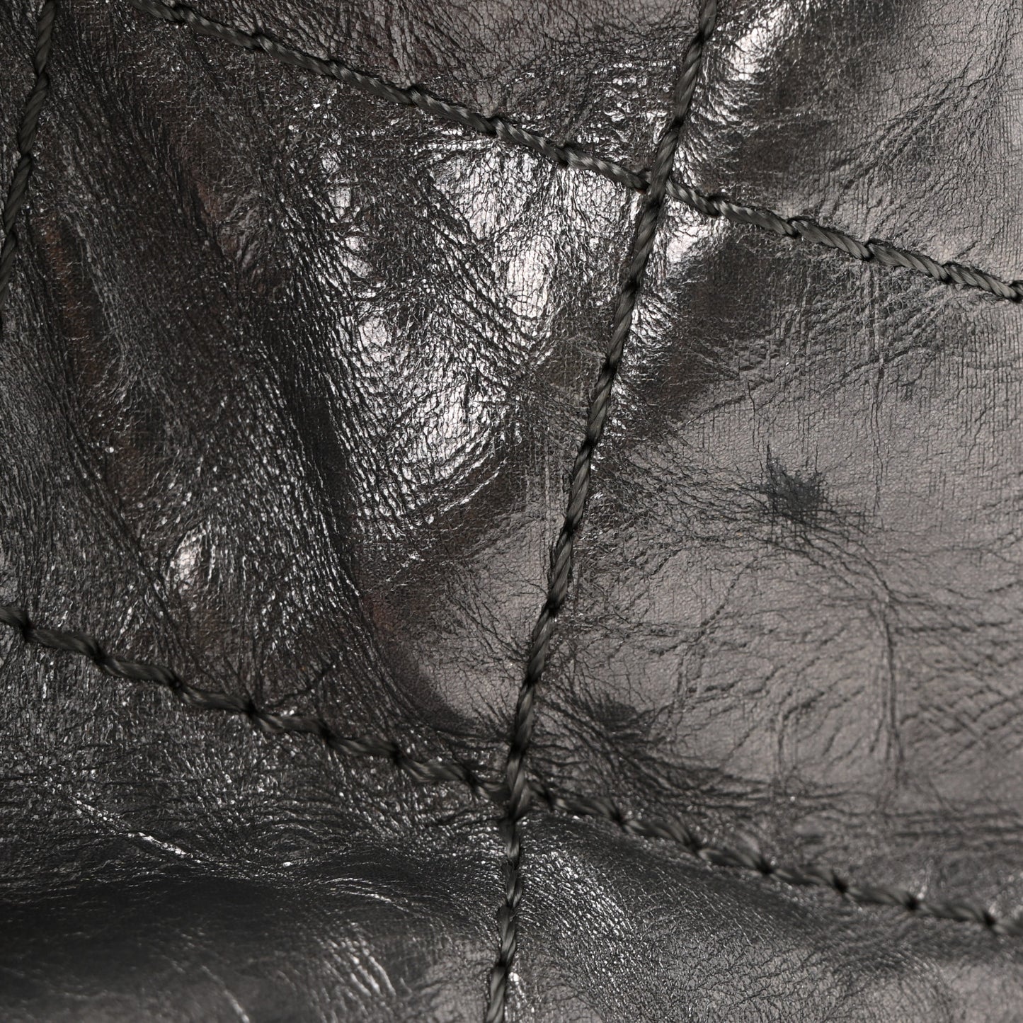 Metallic Aged Calfskin Quilted 2.55 Reissue 227 Flap Dark Silver