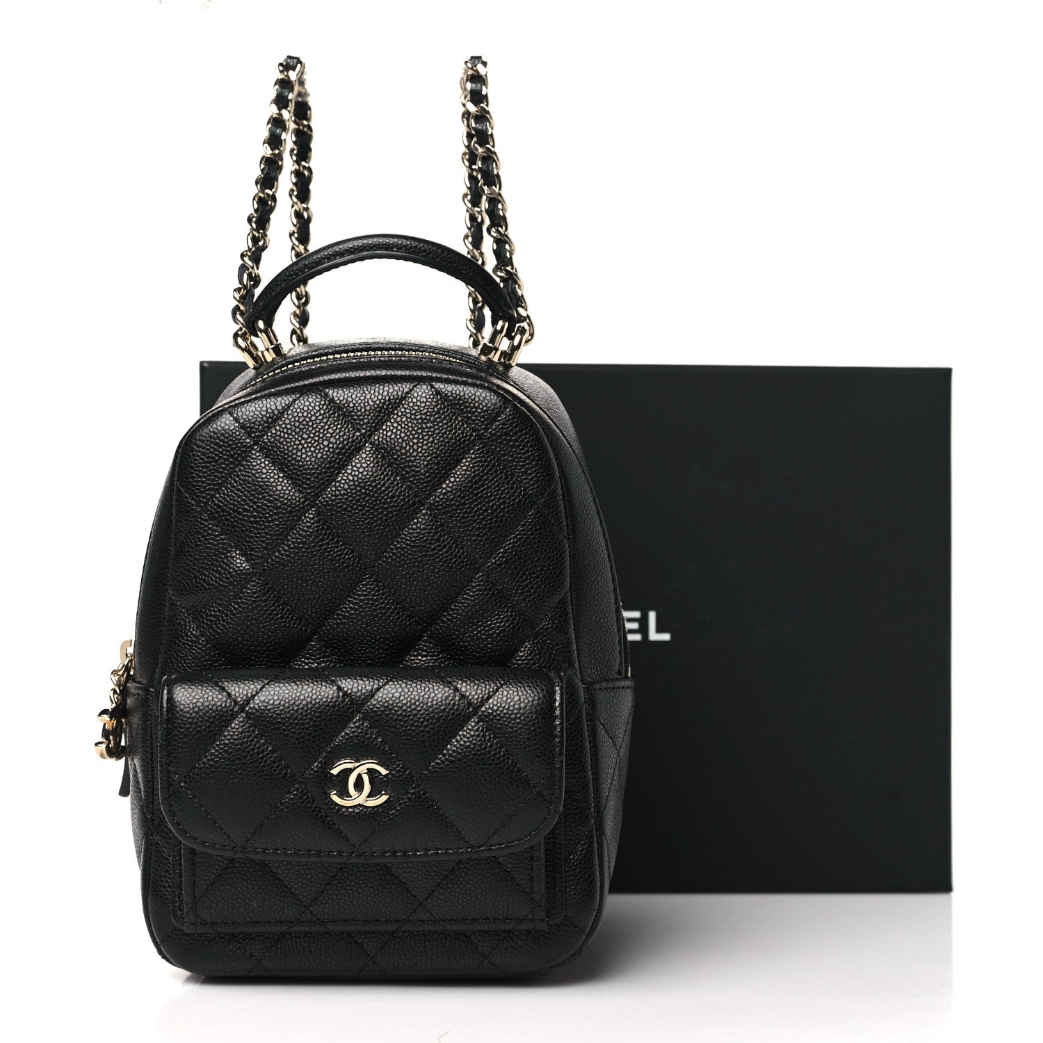 Chanel Caviar Quilted CC Mini Classic Backpack Black 11 of 11