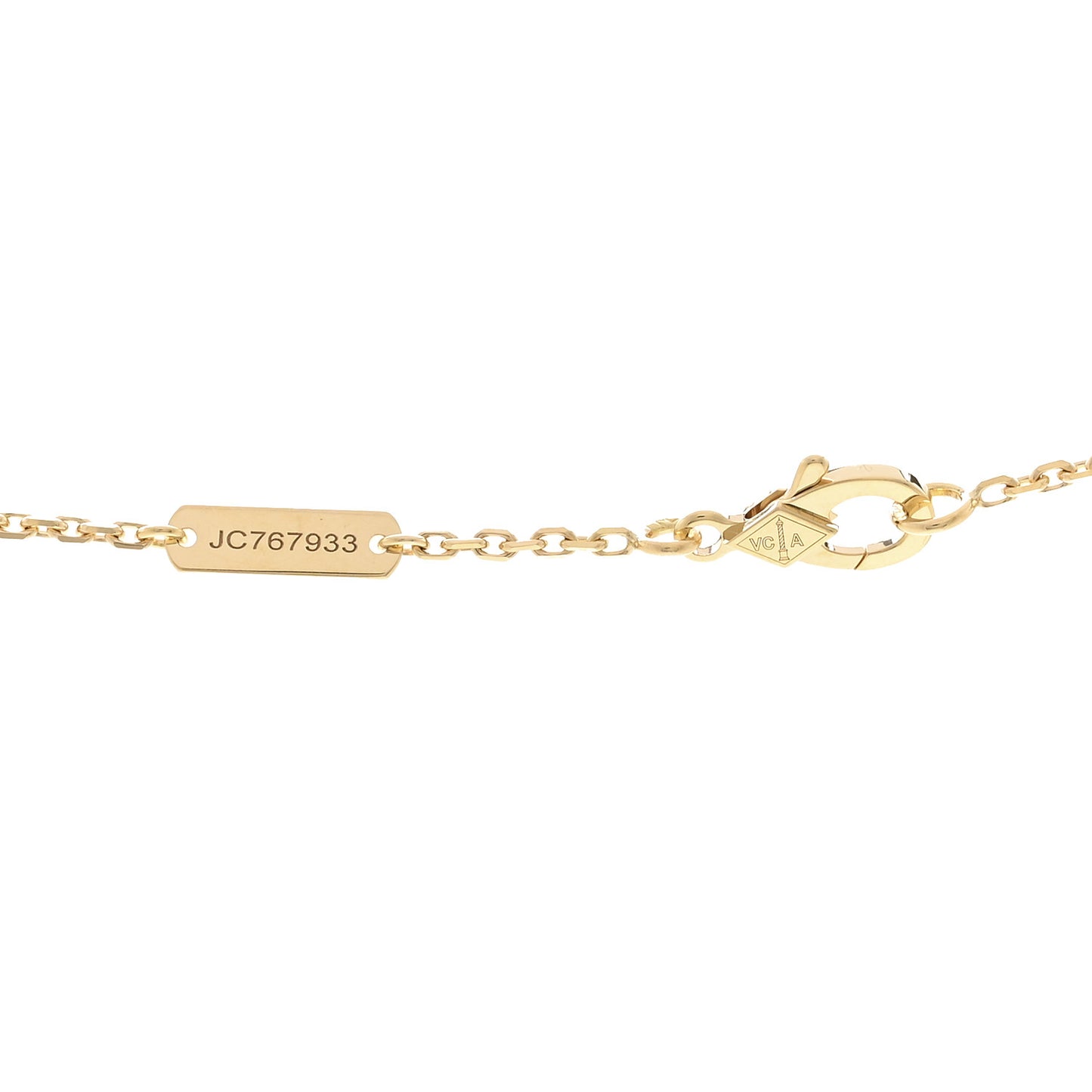 18K Yellow Gold Black Onyx Vintage Alhambra Pendant Necklace