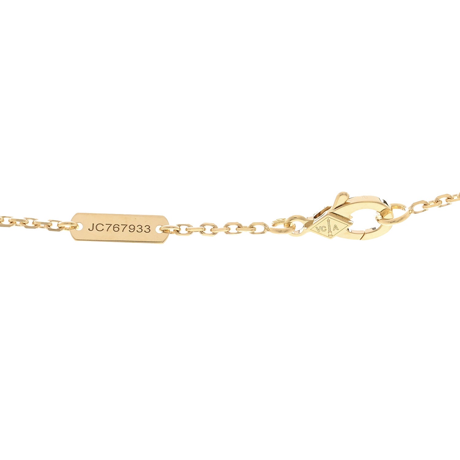 Van Cleef & Arpels 18K Yellow Gold Black Onyx Vintage Alhambra Pendant Necklace 5 of 6