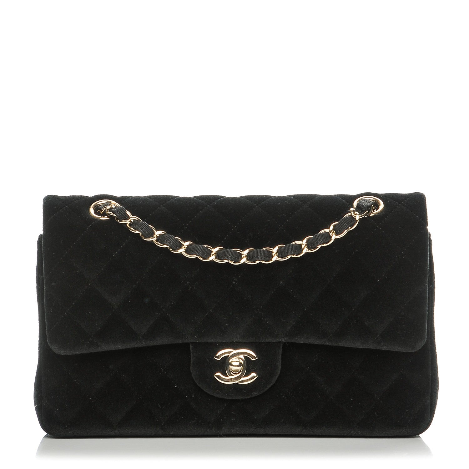 Chanel Velvet Quilted Medium Double Flap Black 1 of 8