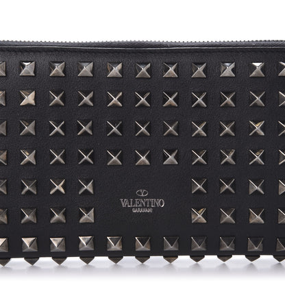 Valentino Garavani Calfskin Rockstud All Over Zip Around Wallet Black 12 of 12
