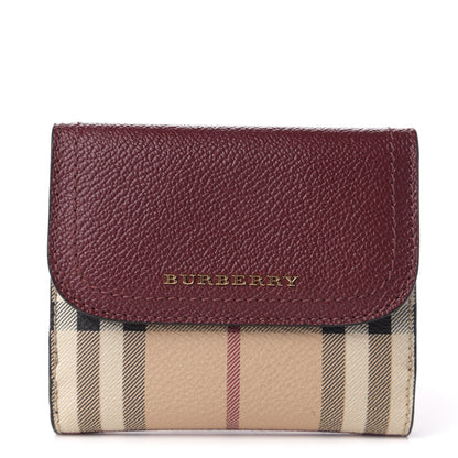 Burberry House Check Luna French Wallet Burgundy 1 of 7