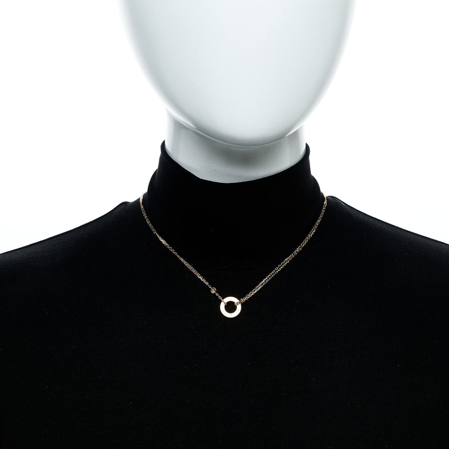 18K Yellow Gold 2 Diamond LOVE Necklace
