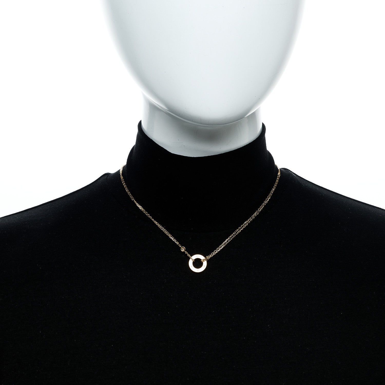 Cartier 18K Yellow Gold 2 Diamond LOVE Necklace 2 of 5