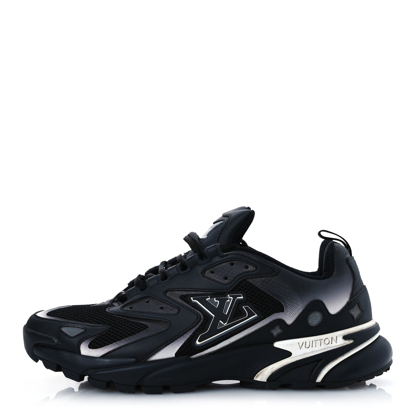 Canvas Mesh Mens LV Runner Tatic Sneakers 9.5 Black