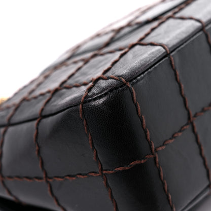 Chanel Lambskin Stitched Chocolate Bar Single Flap Brown 9 of 17